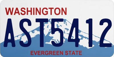 WA license plate AST5412