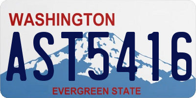 WA license plate AST5416