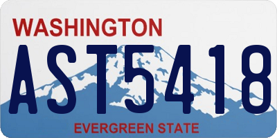 WA license plate AST5418