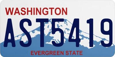WA license plate AST5419