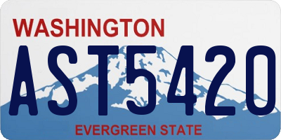 WA license plate AST5420