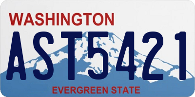 WA license plate AST5421