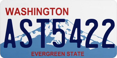 WA license plate AST5422