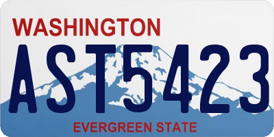 WA license plate AST5423