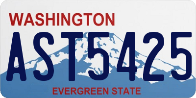 WA license plate AST5425