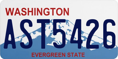 WA license plate AST5426