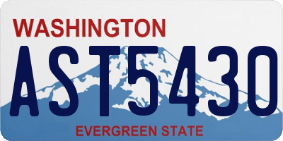 WA license plate AST5430