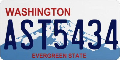 WA license plate AST5434