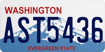 WA license plate AST5436
