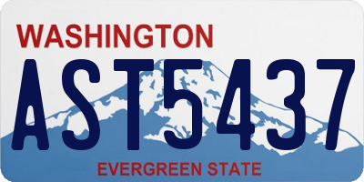 WA license plate AST5437