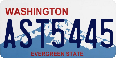 WA license plate AST5445