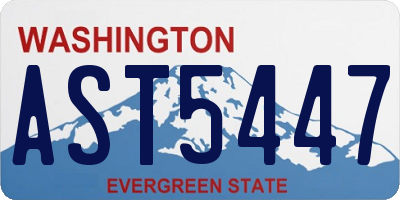 WA license plate AST5447