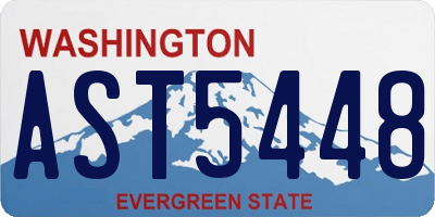WA license plate AST5448