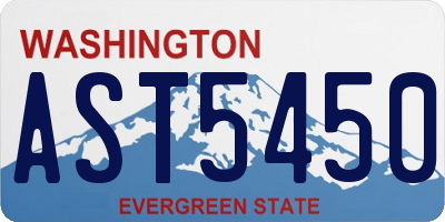 WA license plate AST5450