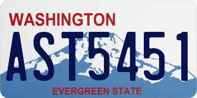 WA license plate AST5451