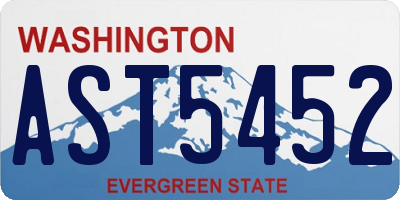 WA license plate AST5452