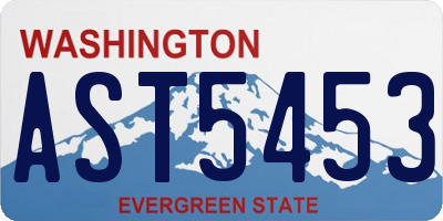 WA license plate AST5453