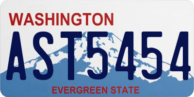 WA license plate AST5454