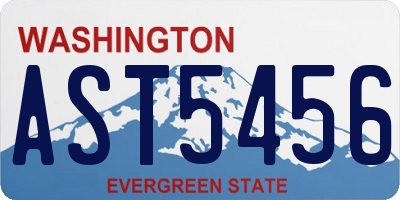 WA license plate AST5456