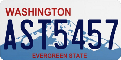 WA license plate AST5457