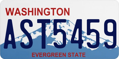 WA license plate AST5459