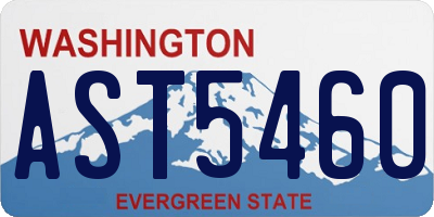 WA license plate AST5460