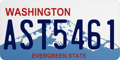 WA license plate AST5461
