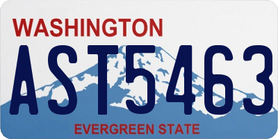 WA license plate AST5463