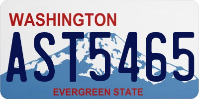 WA license plate AST5465