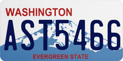 WA license plate AST5466