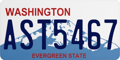 WA license plate AST5467