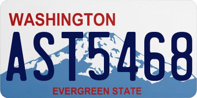 WA license plate AST5468