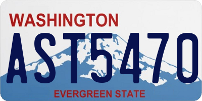 WA license plate AST5470