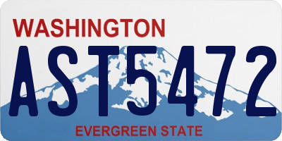 WA license plate AST5472