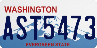 WA license plate AST5473