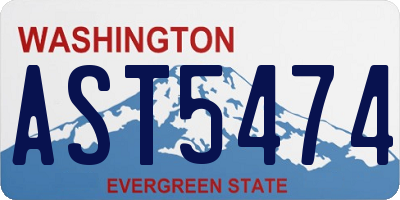 WA license plate AST5474