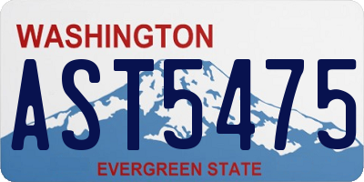 WA license plate AST5475