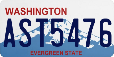 WA license plate AST5476