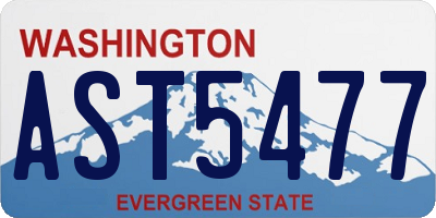 WA license plate AST5477