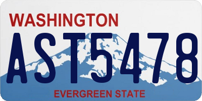 WA license plate AST5478