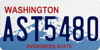 WA license plate AST5480