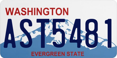 WA license plate AST5481