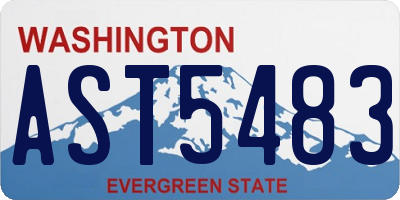WA license plate AST5483