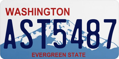 WA license plate AST5487