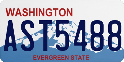 WA license plate AST5488