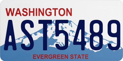 WA license plate AST5489