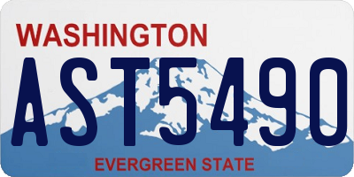 WA license plate AST5490