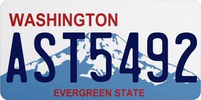 WA license plate AST5492