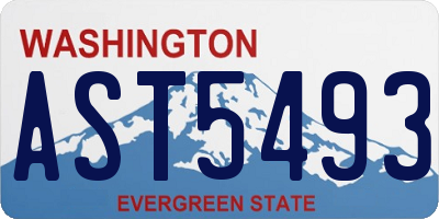 WA license plate AST5493