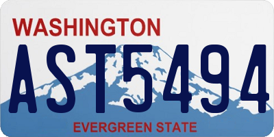 WA license plate AST5494
